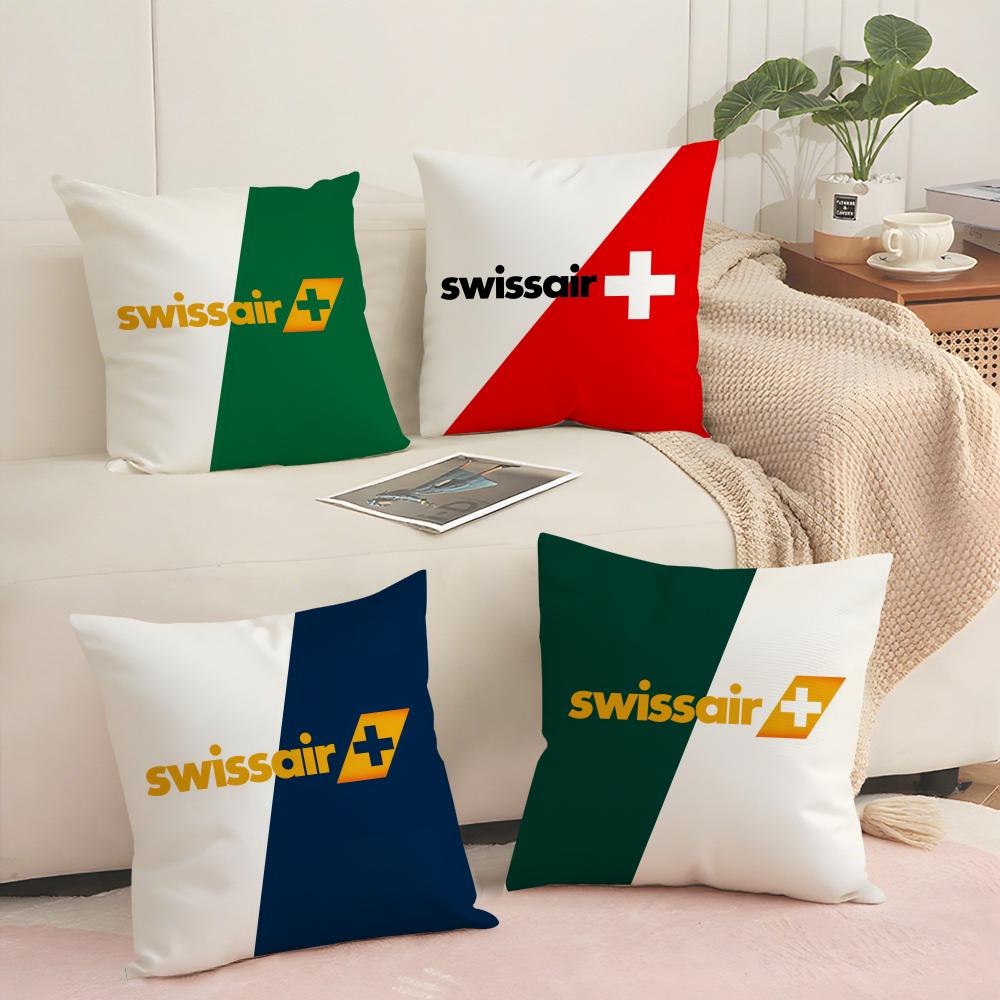 S-Swissair Чехол на подушку Мягкий коротковорсовый чехол для подушки Гладкая уютная текстура Эстетичный чехол для подушки Декор для дома