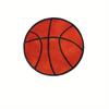 Basketball Pattern Round Area Rug–Sport-Themed Carpet for Living Room or Boys Room–Non-Slip, Washable Floor Mat, Game Room Decor