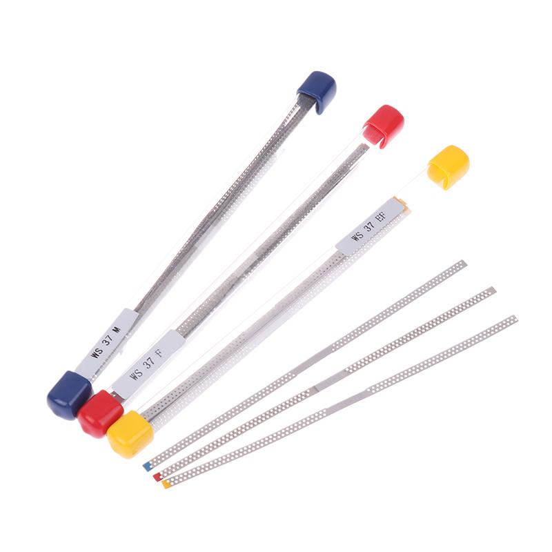 10Pc/Box Dental Diamond Polishing Strip With Hole Sanding Double Sides Surface Polishing Teeth Materials