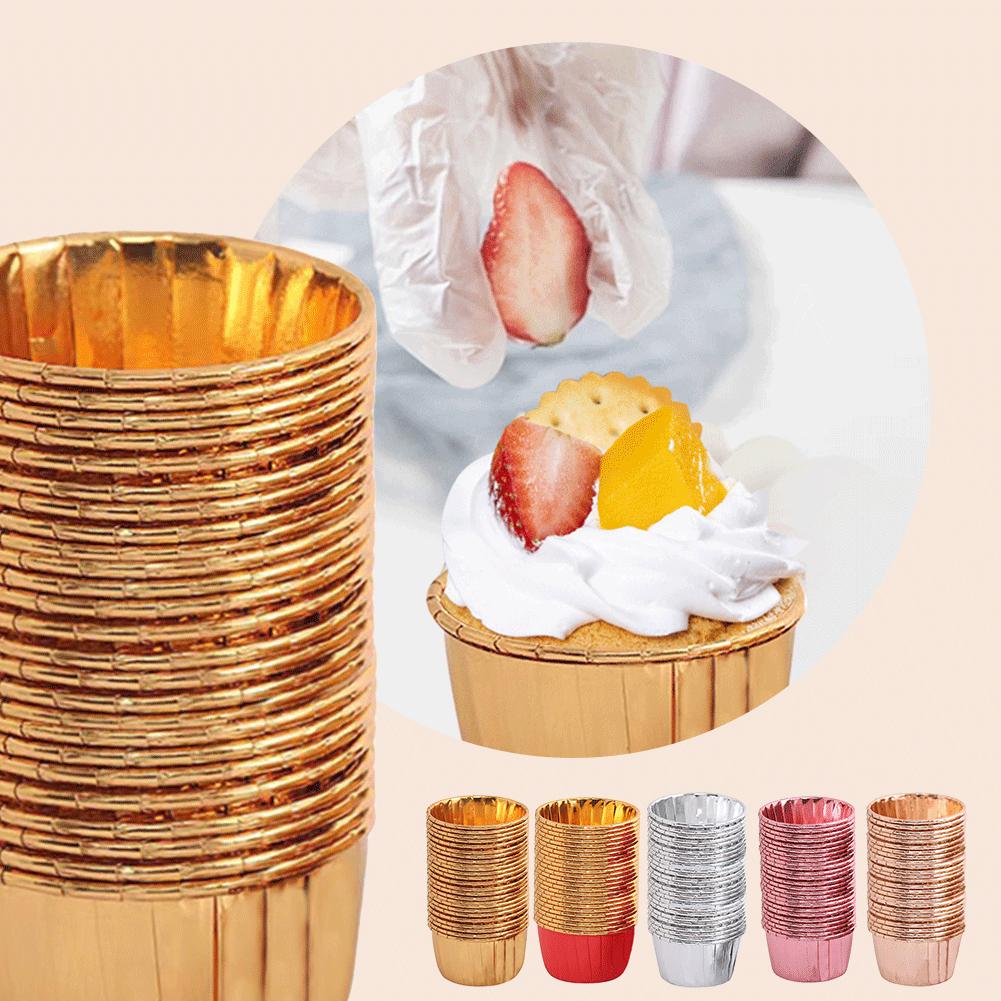 EY# 50 шт. формочки для кексов одноразовые переносные формочки с 50 шт. крышками для выпечки