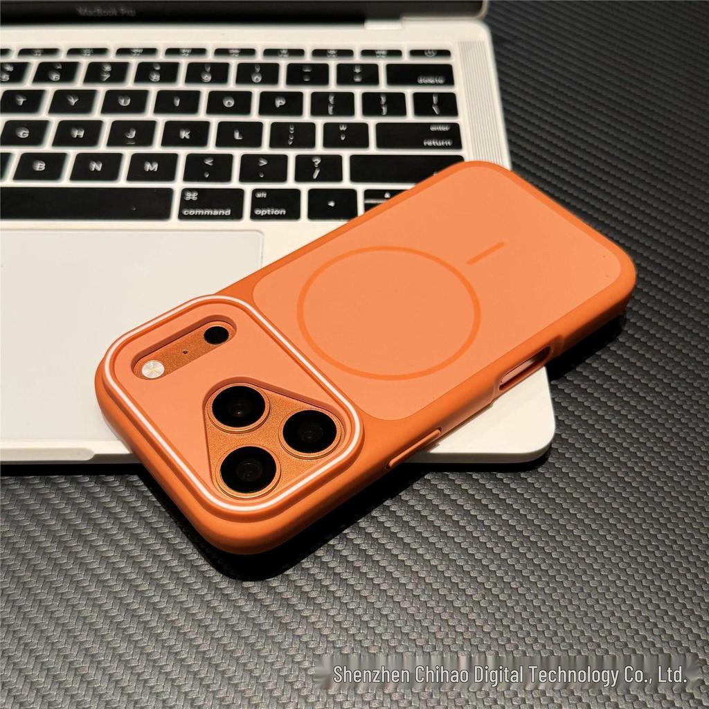 Двухцветный матовый магнитный чехол для iPhone 17 Pro Max - Противоударный, Простой дизайн