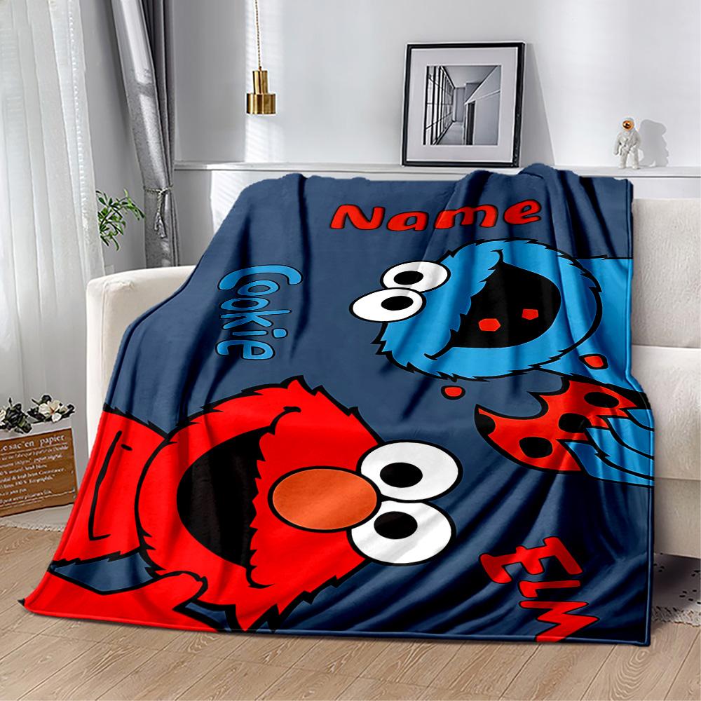 Elmo Cookie Monster Fun Blanket Warmthful Decor Perfect for Couch Office Chair Bedding for All Occasions Modern Style