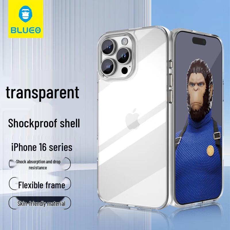 Mr. Blue Ape iPhone 15 Transparent Full-Coverage TPU Case