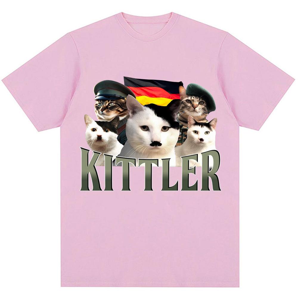 Fuuny Kittler Hilarious Cat Meme T Shirts Women Cute Fashion O-Neck T-shirts Breathable T Shirt Streetwear Women Clothes