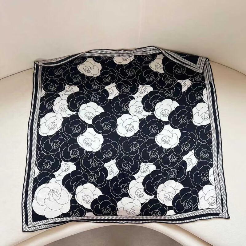 NINA SOLOR Classic Camellia Silk Scarf