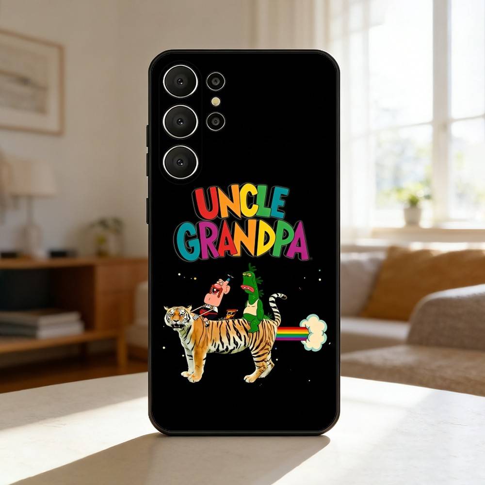 Смешной Чехол для Телефона Дядя U-Дедушка G для Samsung S26,S25,24,23,22,30,21,10,9,Ultra,Plus,Lite,FE Мягкий Черный Чехол