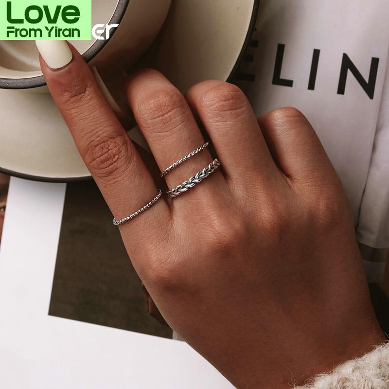  Tone Braided Texture Twisted Fashionable Eternity Band Stackable Rings Fine JewelryFashion Jewelry