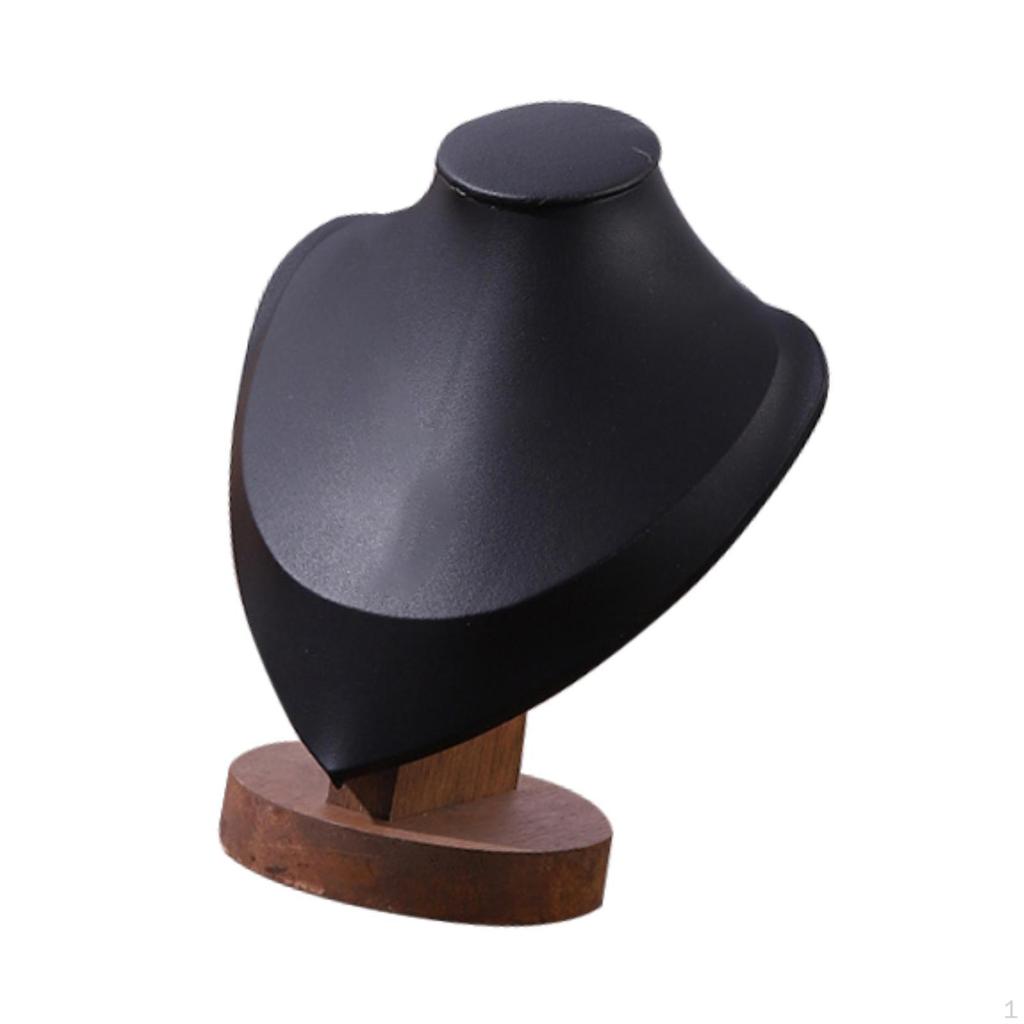 Necklace Display Bust Jewelry Holder Home Decor Wooden Base Elegant for Women Pendant Chain Stand