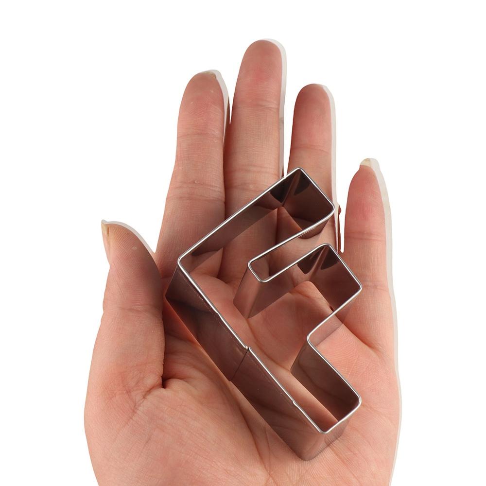 26pcs Stainless Steel Alphabet Cookie Cutters Set 3D Hand Press Letter Biscuit Stamps Rustproof DIY