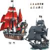 Пираты Карибского моря, корабль, месть королевы, военный корабль, черная жемчужина, парусник, строительные блоки, кирпичи MOC 4195, игрушки в сборе, подарок для детей