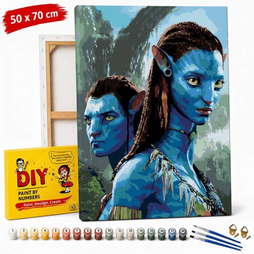 Obraz Do Malowania Po Numerach Z Ramą Jake I Neytiri Avatar 50X70 Cm
