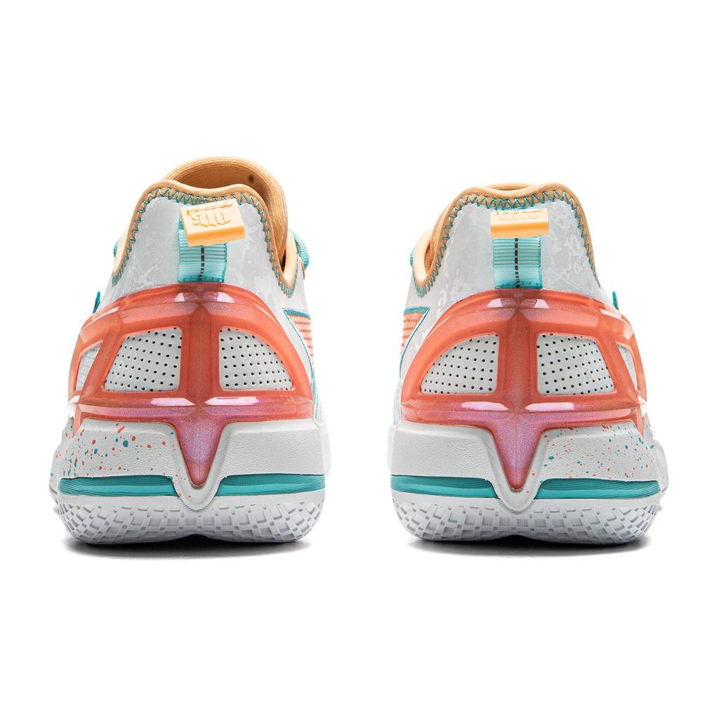 Li Ning BadFive 4.5 Cushioning Slip Resistant Abrasion Resistant Low top Basketball Shoes Men's White Orange ABFU049-5