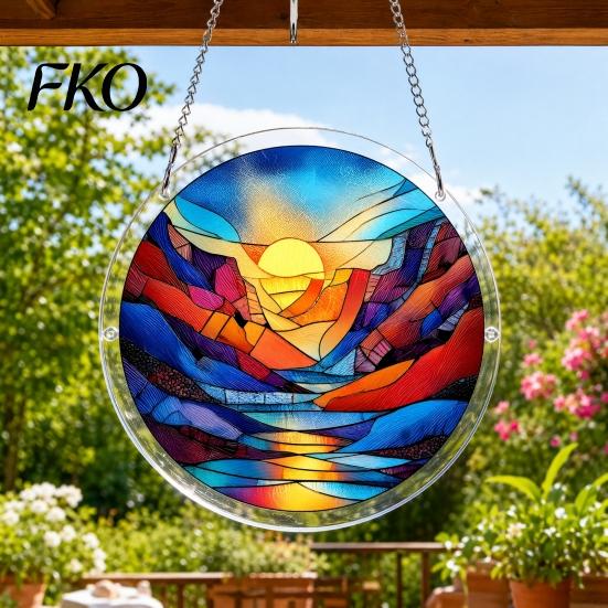 Acrylic Puzzle Pendant Suncatcher, Colorful Window Hanging, 7.48 Inch Sun Catcher Collectible Decoration Ornament, Ideal for Gifting And Home Decor 3D
