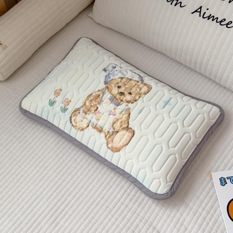 Cooling Ice Silk Latex Pillowcase Kids 30x50cm Soft Breathable Bedding Cover Toddler Sleep Comfort