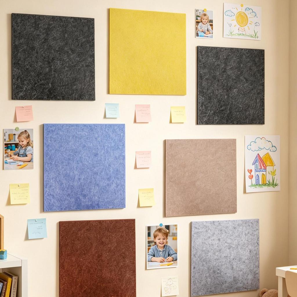 Самоклеящаяся фетровая доска 30x30 см Без сверления DIY Доска для сообщений Стенд для демонстрации с кнопками Звукопоглощающие панели Доска объявлений