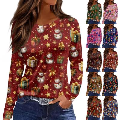 Женская модная повседневная футболка с принтом на Хэллоуин, V-образным вырезом, средней длины, с карманом, рукавом 3/4