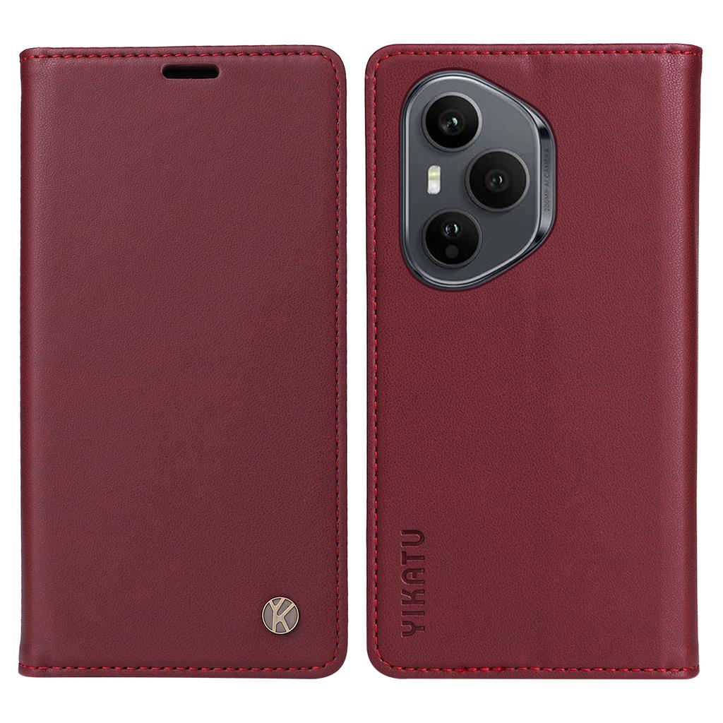 For Honor 400 Pro 5G (Global) Phone Cases YIKATU Magnetic Closure PU Leather Mobile Cover