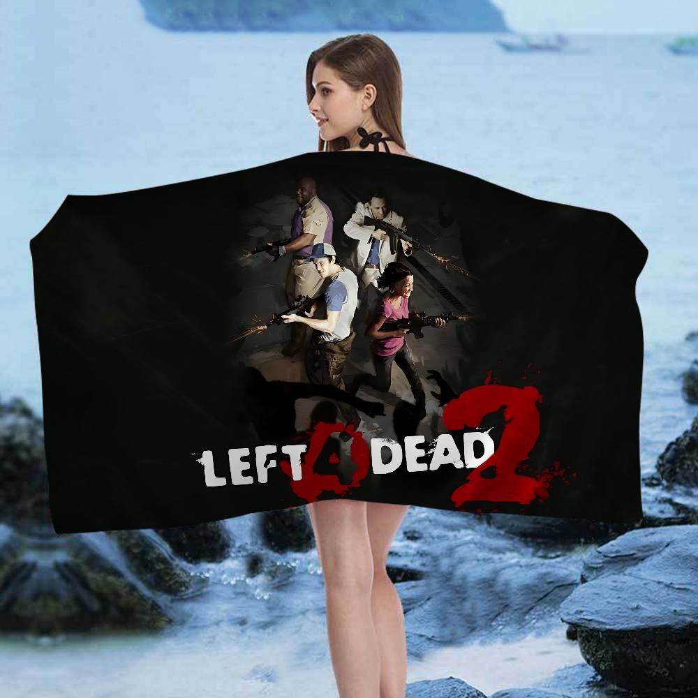 Горячая игра Left 4 Dead Большие пляжные полотенца из микрофибры Быстросохнущее полотенце Песчаные пляжные полотенца Полотенце для бассейна для путешествий Плавание Бассейн Йога