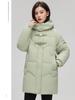 Женская осенне-зимняя куртка средней длины с капюшоном, свободная повседневная утолщенная ветрозащитная теплая куртка