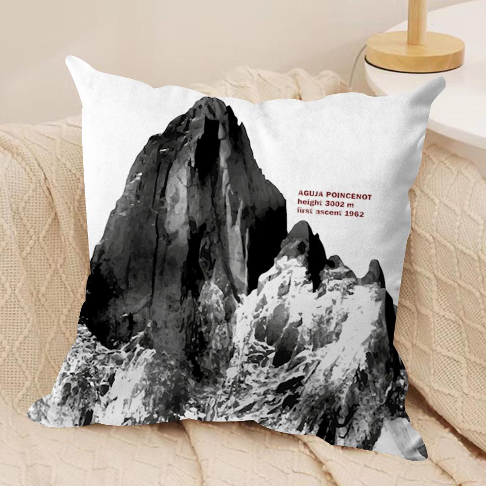 Snow mountain Cushion Cover Silky Short Plush DoubleSided Printed Pillow Case for Sofa All Seasons Home Decor Gift