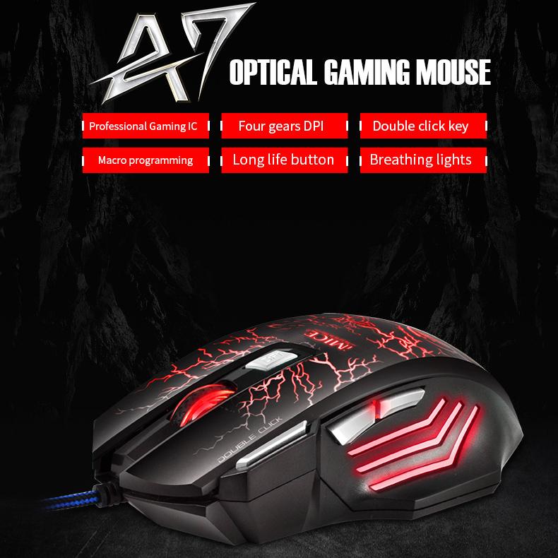 iMICE Новая проводная мышь USB оптическая мышь 7 кнопок A7 3200DPI компьютерная мышь для офисных компьютеров и ноутбуков