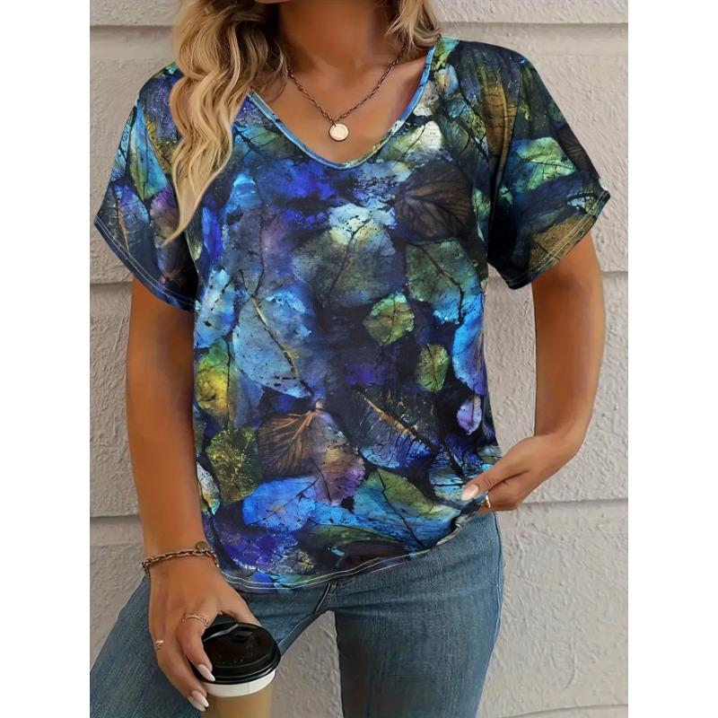 Summer Vintage Casual T-shirt Women Streetwear V-Neck Tees Tops Oversized Clothing Multiple Styles and Sizes To Choose From