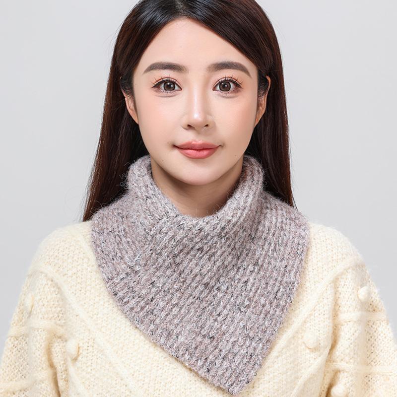 1 шт. модный кашемировый вязаный треугольный шарф с поддельным воротником зимний теплый мягкий ветрозащитный однотонный
