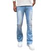 Men Jeans Regular Fit Solid Color Denim Pants with Zipper Button Placket Versatile Flared Denim Trousers Street Wear