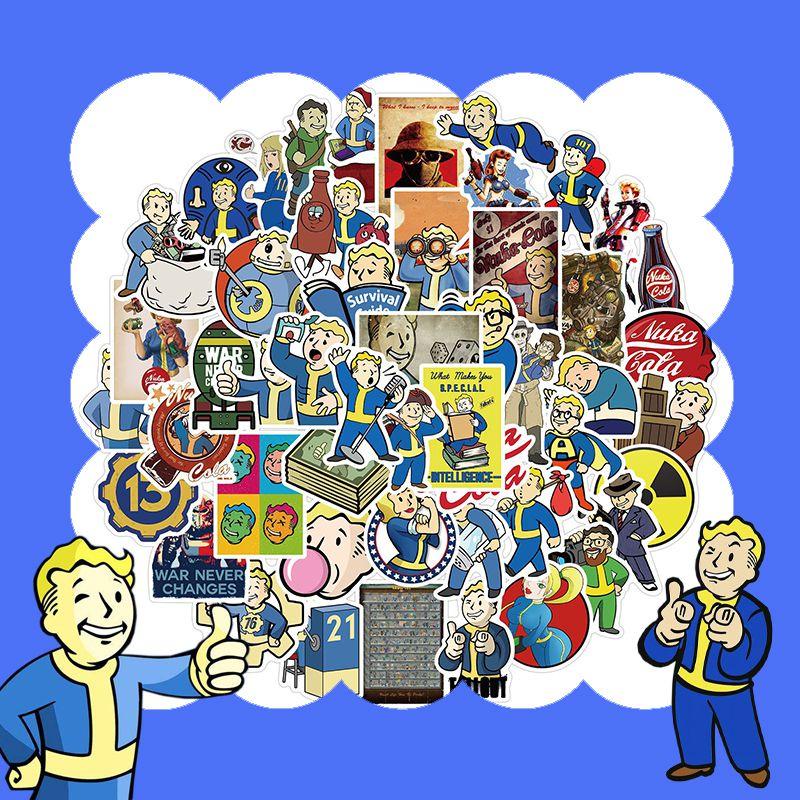Sheets 50 Fallout Game Graffiti Stickers Luggage Laptop Diy Not Adhesive
