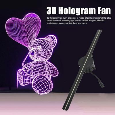 3D Голографический Светодиодный Вентилятор-Проектор 16,5 дюймов Голографический Светодиодный Вентилятор Полноцветный Проектор с 244 Светодиодами Разрешение 2000x224