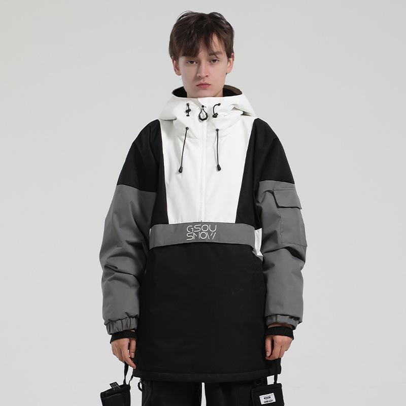 Женский зимний лыжный костюм: Ветрозащитная, водонепроницаемая, теплая, модная, подходящая по цвету куртка для одиночной/двухбордовой катания, горнолыжный костюм для пар.