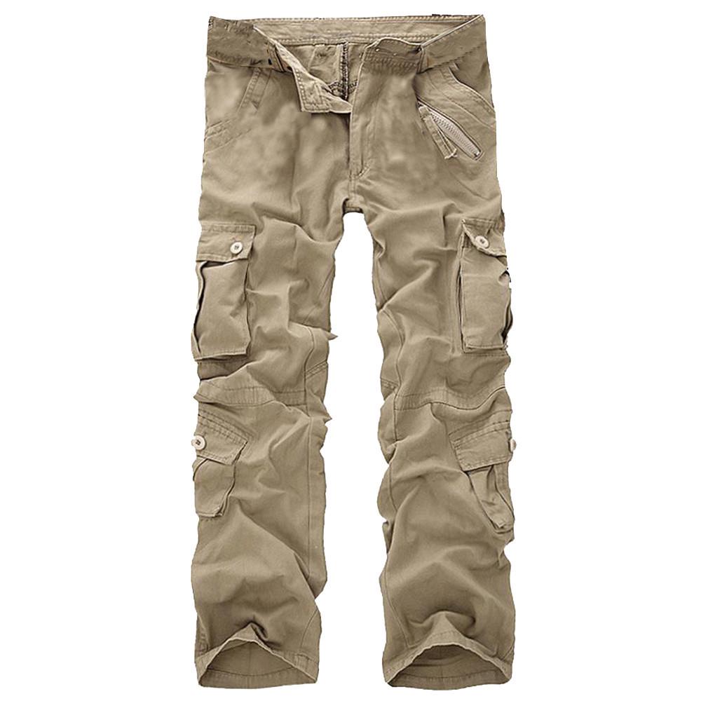 Мужские модные повседневные хлопковые длинные брюки-карго с несколькими карманами для работы на открытом воздухе
