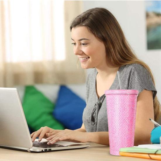 Блестящий стакан с кисточкой, стразами, заклепками, стакан из нержавеющей стали, термокружка, игристая термокружка, подарки на день рождения для мамы и жены