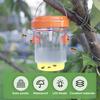 Yousheng Bee Bait Trap Hanging Handle Solar Powered LED Light Professional Channel Design Transparent Body Flying Trap Garden Supply