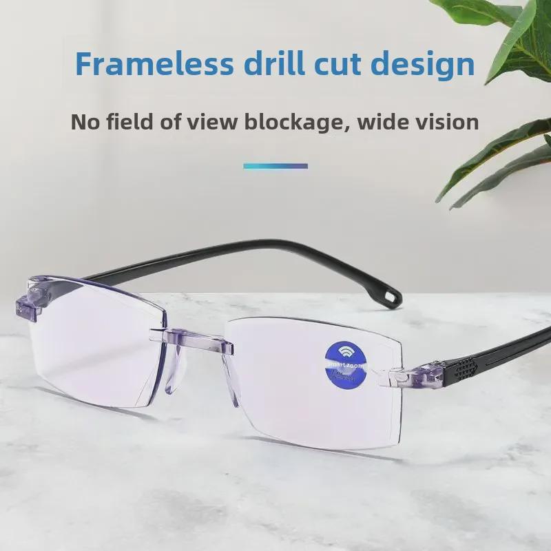 Blue Light Blocking Frameless Reading Glasses - Ultra-Light, HD, Unisex, Fashionable Style