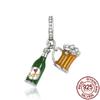 New Charms 925 Silver Fruit Food Goblet Hamburger Coffee Cup Beads Fit Bracelet Necklace DIY Jewelry