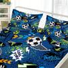 3pcs Fashion Cartoon Football Print Fitted Sheet Set Soft Comfortable Breathable Bedding Mattress Protector Set For Bedroom