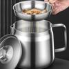 304 Stainless Steel Kitchen Filter Oil Cup, Oil Bottle, Household Large Capacity Separation Oil Residue Pouring Pot