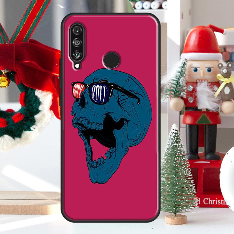 Чехол-череп в стиле Rock and Roll Для Huawei P30 Lite P40 P50 P20 Pro P Smart 2021 Nova 5T Nova 9 Honor X9 X8 X7 50