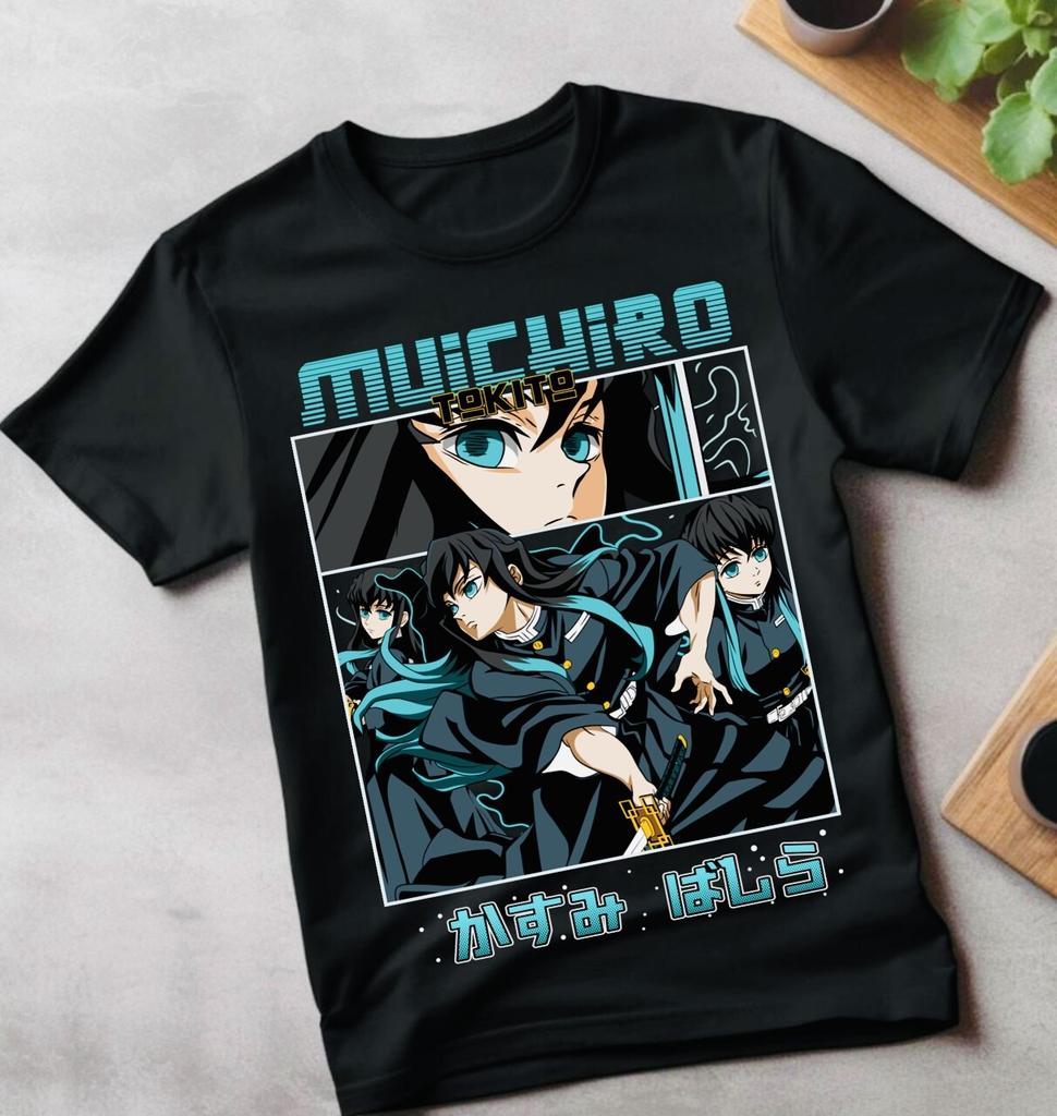 Муичиро Токито Футболка Kimetsu no Yaiba Demon Slayer Аниме Черная Рубашка Все Размеры