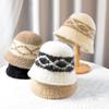 Winter Plush Warm Ear Protection Fisherman Hat Big Head Cap Women's Stitching Bucket Basin Cap