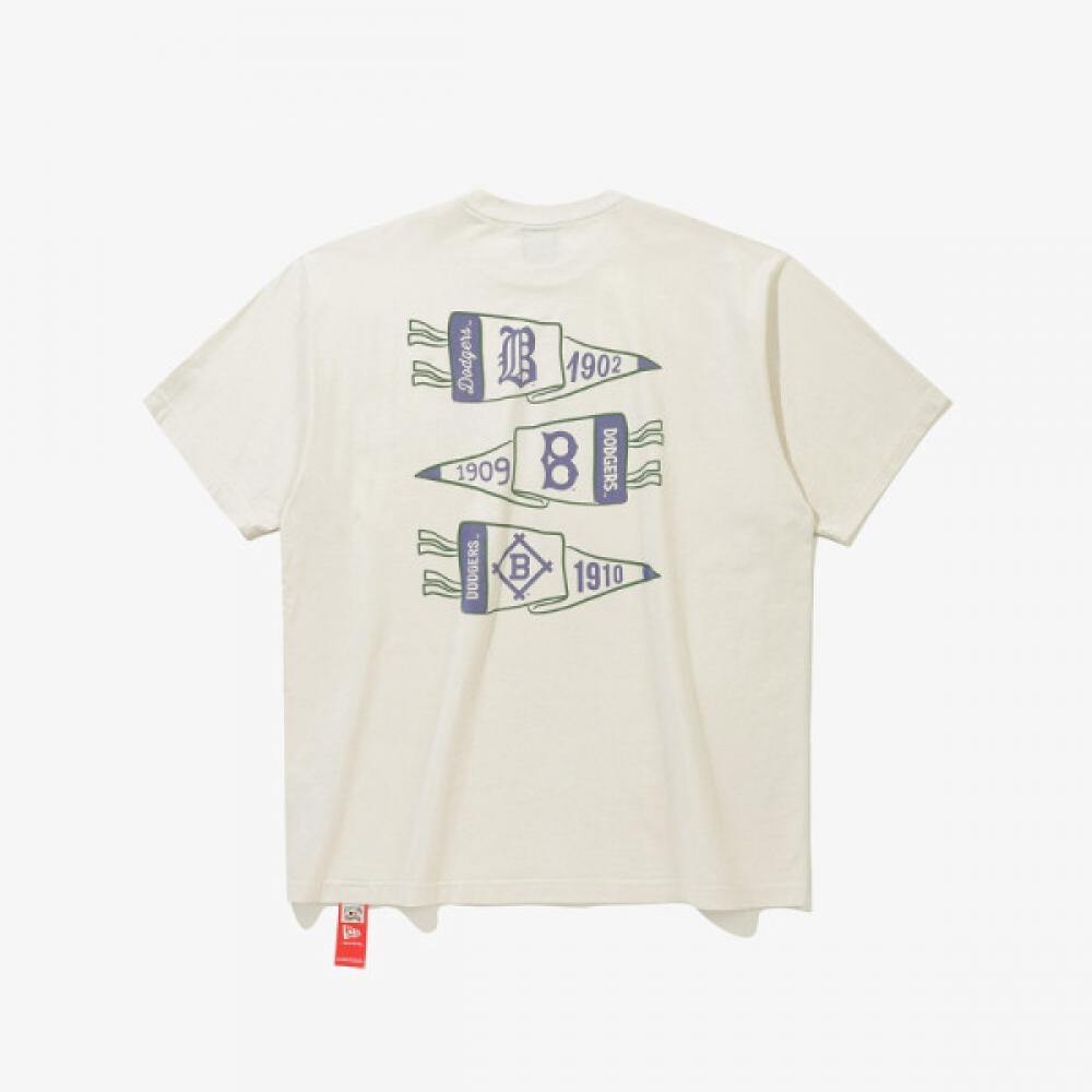 New Era Brooklyn Dodgers Футболка с флагом Кремовая