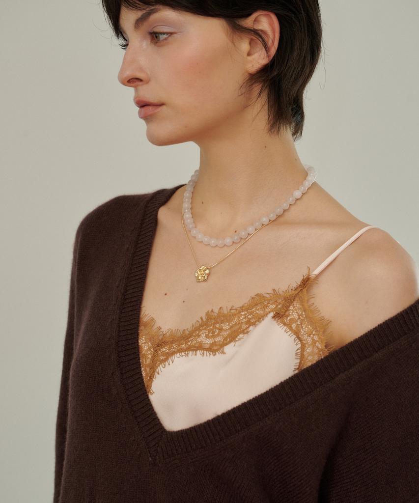 MELLY&ROSE Кружевной атласный топ Melly (319951)_Розовый
