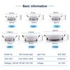 10pcs/lot Led Downlights 220V Ceiling Light 3W 5W 7W Recessed Down Light Round Panel Light 9W 12W 15W Spotlight Indoor Lighting