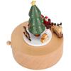 Music Box Wooden Clockwork Christmas Decoration Ornaments Crafts Beech Holiday Gifts