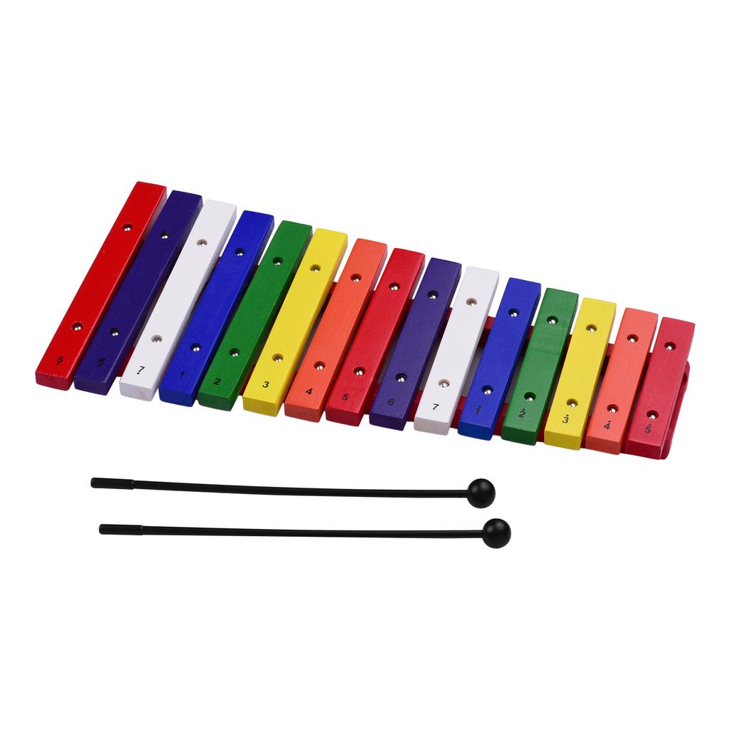 Ammoon 15 Keys Xylophone Colorful Musical Percussion Instrument Early Education Instrument for