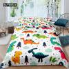 3D Small Dinosaur Cartoon Cute Simple Bedding Set Couple King Single Size for Kids Children Polyester Quilt Cover Pillow Case