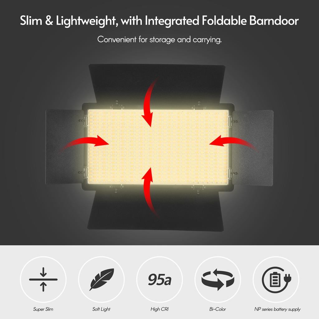 Портативный светодиодный светильник для видеосъемки, заполняющий свет для фотографий, 520 шт., светодиодные бусины, 3000K/5500K, двухцветные, с регулируемой яркостью