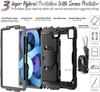 Противоударный чехол с подставкой для iPad Pro 11 12,9 M2 2022 2021 2020, чехол для iPad 12,9 Pro 3 4 5 6 + защитная пленка для экрана из ПЭТ + плечевой ремень