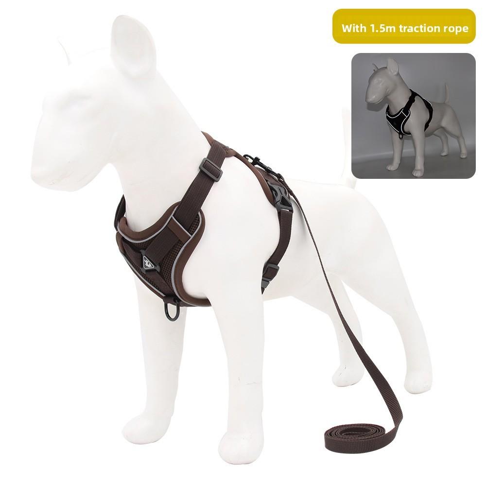 Breathable Pet Harness With Reflective Straps And Adjustable Size For Cats And Dogs